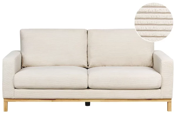 2 Seater Sofa Light Beige Cord SIGGARD,DEF