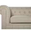 Conjunto de sofás com 4 lugares em tecido creme CHESTERFIELD