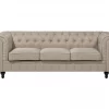Conjunto de sofás com 4 lugares em tecido creme CHESTERFIELD