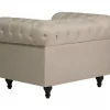 Conjunto de sofás com 4 lugares em tecido creme CHESTERFIELD