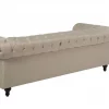 Conjunto de sofás com 4 lugares em tecido creme CHESTERFIELD