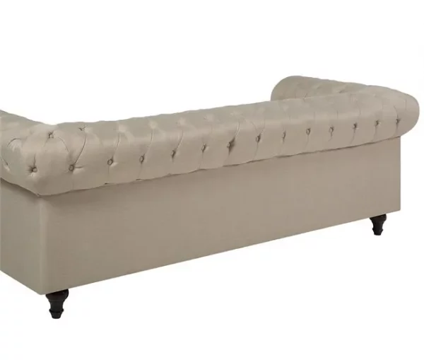 Conjunto de sofás com 4 lugares em tecido creme CHESTERFIELD