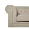 Conjunto de sofás com 4 lugares em tecido creme CHESTERFIELD