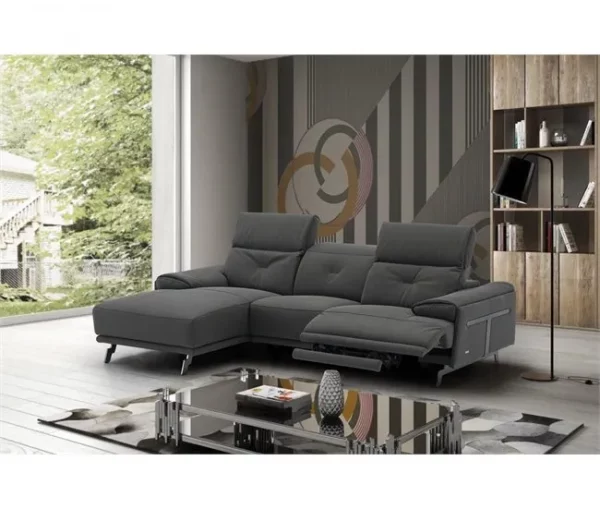 Chaise longue SIARA relax elétrica esquerda 3 lugares azul