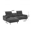 Chaise longue SIARA relax elétrica esquerda 3 lugares azul