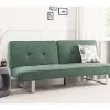 Sofá-cama de 3 lugares em tecido verde DUBLIN