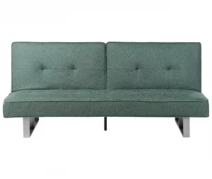 Sofá-cama de 3 lugares em tecido verde DUBLIN