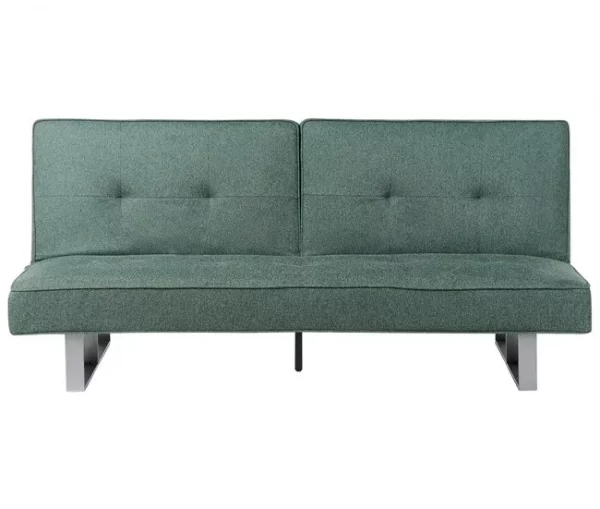 Sofá-cama de 3 lugares em tecido verde DUBLIN