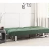 Sofá-cama de 3 lugares em tecido verde DUBLIN