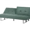 Sofá-cama de 3 lugares em tecido verde DUBLIN