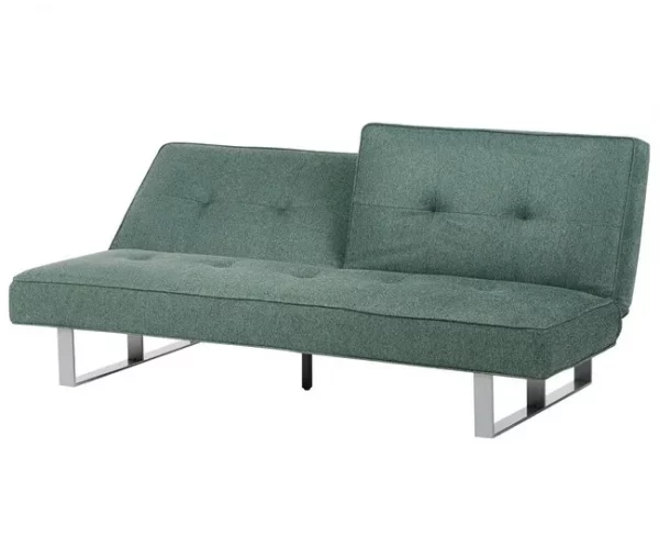 Sofá-cama de 3 lugares em tecido verde DUBLIN