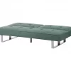 Sofá-cama de 3 lugares em tecido verde DUBLIN