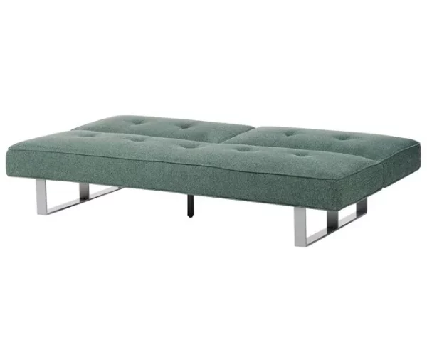 Sofá-cama de 3 lugares em tecido verde DUBLIN