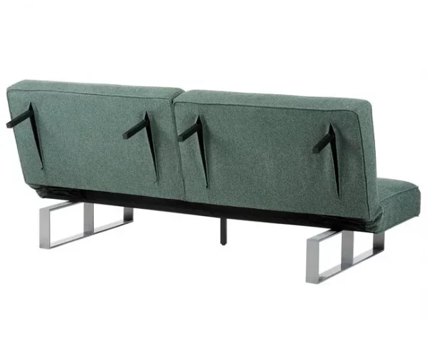 Sofá-cama de 3 lugares em tecido verde DUBLIN