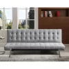 Sofá-cama NAHIA 2 lugares Clic Clac veludo 168x69cm Cinzento
