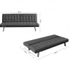Sofá-cama NAHIA 2 lugares Clic Clac veludo 168x69cm Cinzento