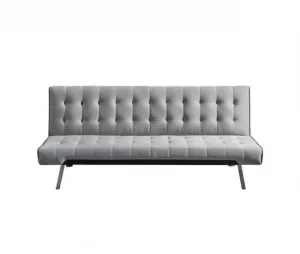 Sofá-cama NAHIA 2 lugares Clic Clac veludo 168x69cm Cinzento