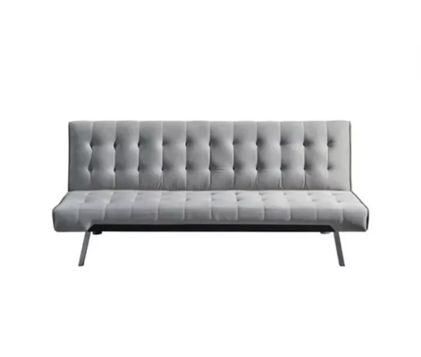 Sofá-cama NAHIA 2 lugares Clic Clac veludo 168x69cm Cinzento