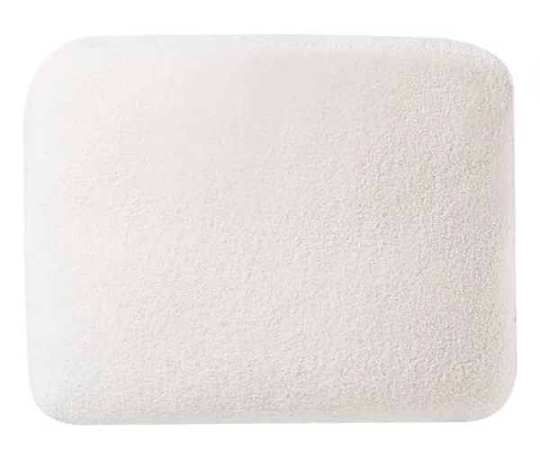 Sofá de canto (D) com repousa-pés OSLO Branco Bouclé Direito
