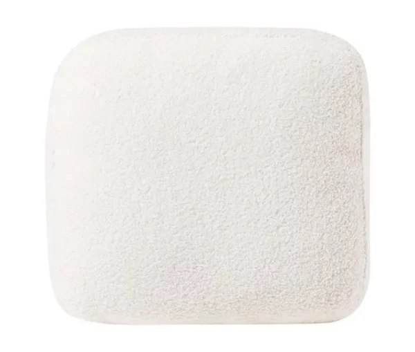 Sofá de canto (D) com repousa-pés OSLO Branco Bouclé Direito