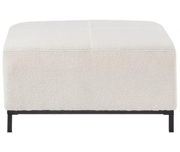 Sofá de canto (D) com repousa-pés OSLO Branco Bouclé Direito