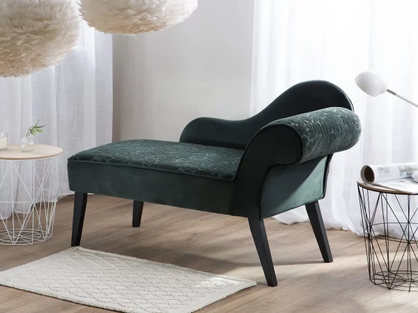 Chaiselongue BIARRITZ grün Blättermuster rechts CH