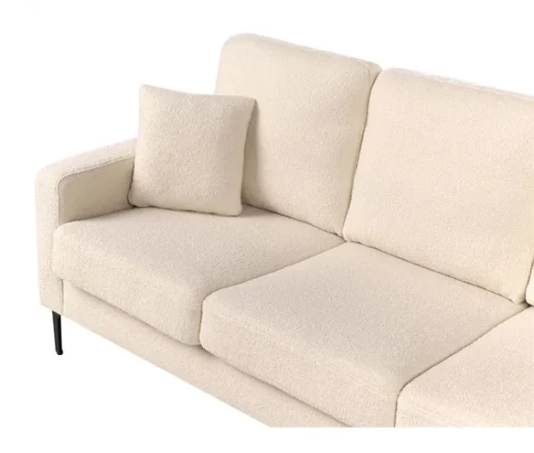 Sofá de 3 lugares em tecido bouclé creme GAVLE