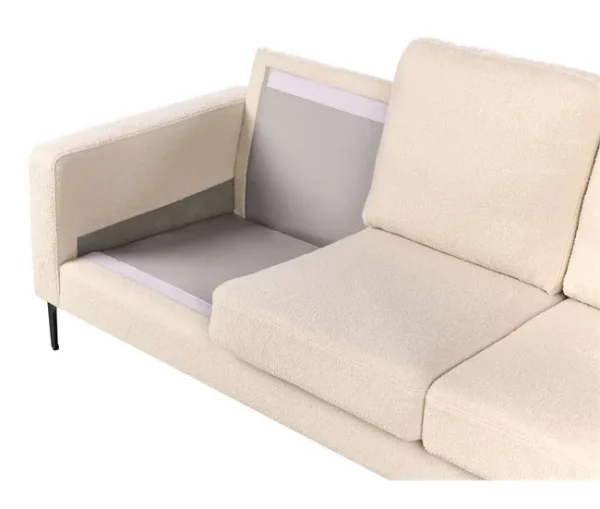 Sofá de 3 lugares em tecido bouclé creme GAVLE