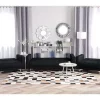 Conjunto de sofás reclináveis com 5 lugares em tecido cinzento grafite ABERDEEN