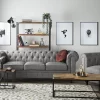Set Sofa Sessel CHESTERFIELD BIG Hellgrau CH