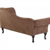Chaise-longue em camurça castanha clara com apoio à direita LATTES