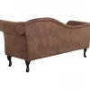 Chaise-longue em camurça castanha clara com apoio à direita LATTES