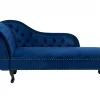 Chaiselongue NIMES samt, blau, links CH