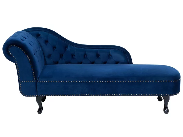Chaiselongue NIMES samt, blau, links CH