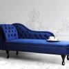 Chaiselongue NIMES samt, blau, links CH