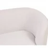 Sofá de 2 lugares estofado em tecido creme e dourado LOEN