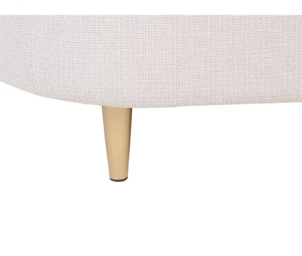 Sofá de 2 lugares estofado em tecido creme e dourado LOEN