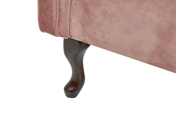Chaiselongue LATTES rechtsseitig rosa Samtstoff CH.