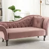 Chaiselongue LATTES rechtsseitig rosa Samtstoff CH.