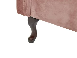 Chaiselongue LATTES rechtsseitig rosa Samtstoff CH.