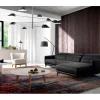 ANGEL CERDA Sofá chaise longue couro de vaca preto 94x283x174