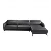 ANGEL CERDA Sofá chaise longue couro de vaca preto 94x283x174