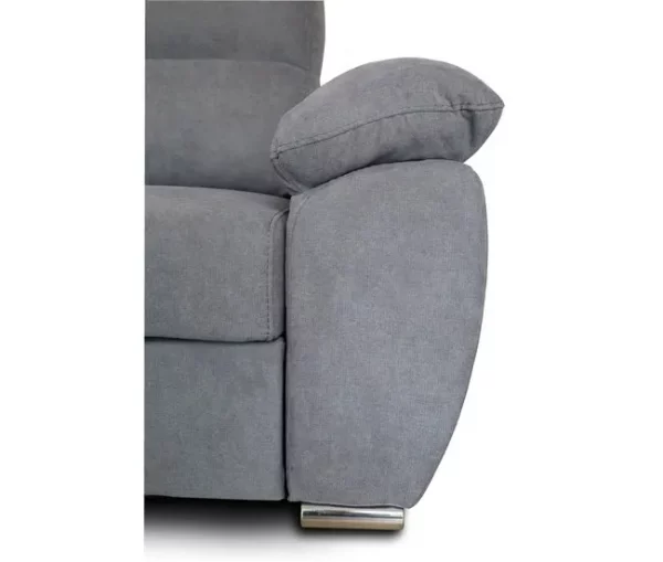 Sofá de canto KENDAL com cama e arca esquerda 4 lugares cinza