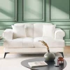 2 Seater Sofa, SKIVE, White, Boucle, DEF