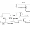 Left Hand Corner Sofa NORA Taupe DEF