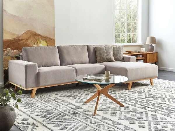 Left Hand Corner Sofa NORA Taupe DEF