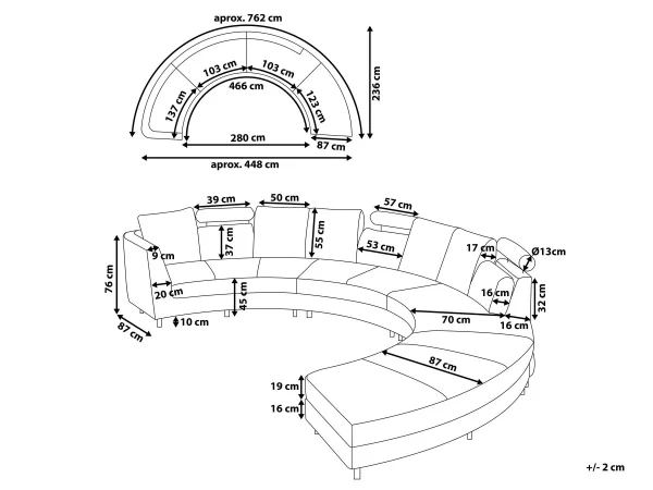 Sofa ROTUNDE hellgrau    CH neu