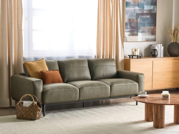 Fabric Sofa SOVIK, 3-seater, Green DEF