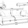 Sofa LUCAN, off-white boucle, black legs DEF