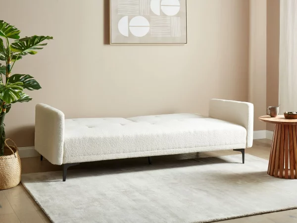 Sofa LUCAN, off-white boucle, black legs DEF